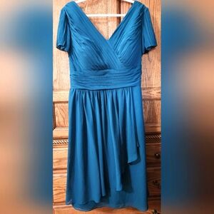 Azazie A-Line Bone Structured Corset Chiffon Dress